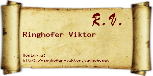 Ringhofer Viktor névjegykártya
